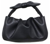 Minibolso horizontal con asa de piel sintética y lazo LT Baby Lou Ribbonknot [Rootote] (Negro) negro