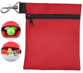 Bolsa para pelotas de golf, bolsillo para guardar tees de golf, riñonera para accesorios de golf, bolsa deportiva pequeña para hombres y mujeres rojo