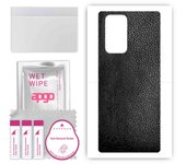 apgo Protective Skin Sticker for the back compatible with LG Wing 5G, Wrap Film, Foil, Vinyl - Pattern Black Leather