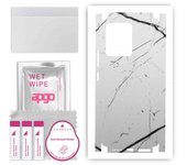 apgo Protective Skin Sticker for the back+sides compatible with Vivo V23 5G, Full Wrap Film, Foil, Vinyl - Pattern White Marble