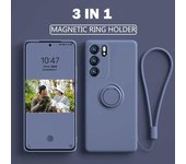 Funda magnética de silicona para OPPO Reno 6 5 7 Pro Plus 4G 5G A52 A92 A72 A15S A54 A74 A73 X5 Funda blanda con soporte para anillo y correa Reno 5 Pro 5G
