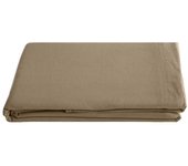 Drap plat Palace pur coton teint lavé, 63 fils/cm² Vent du sud - Palace Camel - 270 x 290 cm pour lit King Size