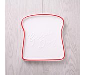 Vajilla de cerámica encantadora y creativa, plato para pan, tostada, carne, plato de fruta, plato de postre rojo
