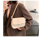 Bolso de hombro de piel para mujer, bolsos de diseño y carteras, pequeños bolsos tipo mensajero, bolsos cruzados monocromáticos, tendencia de moda.
