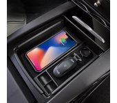 Para Tesla Model XS 2016 ~ 2019 accesorios consola central organizador de reposabrazos cargador de teléfono inalámbrico bandeja de almacenamiento Pad