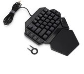 Teclado mecánico RGB de una mano con luz negra y función de definición de macros