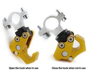 Gancho de almacenamiento para casco de motocicleta, soporte para colgar bolsas de equipaje, aleación de aluminio, para motocicleta eléctrica, bicicleta, scooter negro