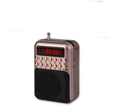 Radio FM Radio Mini portátil recargable receptor de Radio altavoz soporte USB TF tarjeta música reproductor MP3 oro