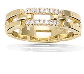 Alianza chapada en oro 'Sissi' oro blanco - 5 mm 56 rojo
