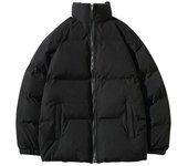 Chaqueta acolchada de algodón de invierno para hombre, holgada, de talla grande, ligera, con cuello alto y gruesa de algodón. M gris