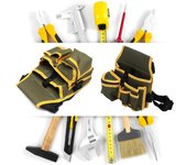 Bolsa para cinturón de herramientas de lona para electricistas, organizador de bolsillos para carpinteros y construcción, con hebilla de liberación rápida