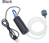 Bomba de aire y oxígeno para acuario, tanque de peces, compresor de aire silencioso USB, aireador portátil, Mini oxigenador pequeño, accesorios para acuario 5v 1W negro