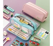 Estuche de lápiz de gran capacidad Lindo bolso de lápiz de estudiante Girl Bolso de pluma multifuncional azul marino