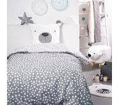 Parure de couette 140 x 200  Funny Bear  Réversible 100% Coton / 57 Fils/cm²