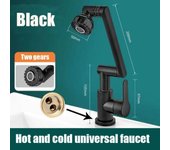 Grifo de lavabo giratorio de 1080°, grifo de agua de fregadero de rotación universal, extensión de grifo con boquilla de aireador y brazo robótico para grifo de baño de cocina, lavabo plata