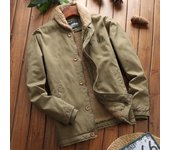 Chaqueta de invierno de cachemira N1 con relleno de algodón grueso para hombre Chaqueta acolchada de algodón de la marina estadounidense Tendencia para hombre M