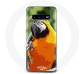 Coque pour Samsung Galaxy S10 Edge Aras Perroquet Orange vert