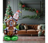 Decoración inflable navideña de pie con forma de Papá Noel y muñeco de nieve, globo de aluminio, adorno festivo reutilizable F