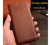Funda de piel auténtica con tapa para Apple 15Pro Max, iPhone 14Plus, 13, 12Mini, 7, 8. iPhone 13 PRO MAX marrón