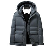 Nueva chaqueta de invierno de plumón grueso de longitud media y larga para hombre, chaqueta de plumón con capucha informal a prueba de frío M