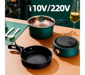 Olla de Cocina eléctrica plegable de 110V/220V, olla caliente multicópica portátil, olla arrocera de tipo dividido, sartén eléctrica para viaje en casa, 1,6 L