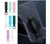 Soporte de plástico ultrafino para teléfono móvil con forma de anillo para iPhone, Samsung y Xiaomi verde claro