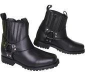 Botas de motociclista de carretera para hombre, zapatos con arnés para montar en moto, estilo vaquero, hasta el tobillo, estilo western 42 negro