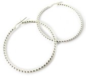 Les Trésors De Lily [M8931] - Créoles Argent 'Billes' argenté (rhodié) - 45x2 mm plata