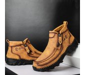 Botines de cuero para hombre, botas casuales, zapatos Oxford genuinos de cuero para negocios, botas de gran tamaño 38 negro