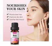 Aceite esencial botánico SADOER Aceite esencial de masaje hidratante de rosa, lavanda y romero Rose Rose 10ml