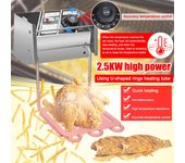 Freidora eléctrica de acero inoxidable para freír pollo, capacidad de aceite de 6L con freidora extraíble US Plug plata