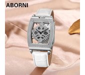 Relojes de marca ABORNI Reloj de moda ahuecado con barril lleno de diamantes Reloj de mujer Reloj de mujer resistente al agua