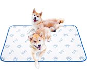 Juego de 2 sábanas lavables para mascotas, tapete para orinar, totalmente lavables, reutilizables y absorbentes. blanco