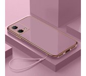 Para Motorola G84 funda Moto G54 funda de teléfono MOTO G73 G72 G62 5G G60S G53 G42 G32 G22 cubierta trasera cuadrada de lujo a prueba de golpes Moto G54&Case & Strap blanco como la nieve
