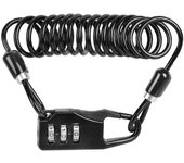 Candado de contraseña de tres dígitos con cable de acero para casco de bicicleta de montaña, portátil, para motocicleta o bicicleta