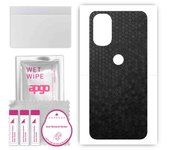 apgo Protective Skin Sticker for the back compatible with Motorola Moto G31, Wrap Film, Foil, Vinyl - Pattern Black Honeycomb