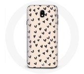 Coque pour Samsung Galaxy S5 Fond de texture abstraite coeurs noirs
