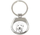 Old English Sheepdog - keychain with a dog, keychain with a print, personalized pendant from the Art-Dog brand plata