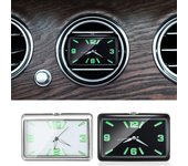Mini reloj luminoso de calibre automático para coche, reloj de cuarzo adhesivo interno, reloj para tablero, accesorios de estilismo para coche, 48x32mm plata