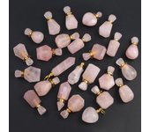 1 colgante de cristal rosa curativo Reiki con piedra natural energética, abalorios para botellas de perfume, accesorios de regalo para el día de San Valentín para mujeres y niñas, manualidades para bodas y amor 1Pc color rosa