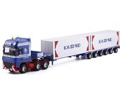 1/50 Diecast urbano contenedor transporte coche modelo aleación Metal ingeniería transporte camión vehículo Semi remolque coche modelo niños juguete 1/50-37x4.5x4cm azul