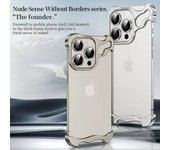 Funda de teléfono sin montura de metal para Iphone 13 14 15 Pro Max Plus Funda de parachoques de aleación de titanio alienígena de aluminio para Apple Iphone 13 14 15 Promax For Iphone 15 negro