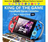 Mando de juegos Retro con 10000 juegos integrados, consola portátil X7 Plus, consola de Audio y vídeo, salida AV, batería de 3000mah single azul