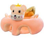 (SU)Silla para niños, sofá con forma de Animal bonito, asiento de aprendizaje, juguete de peluche, dibujos animados, aprendizaje infantil, portátil, sin relleno de algodón C