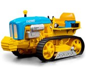 Tractor de juguete de granja a escala 1/18 con remolque y orugas, juguete fundido a presión para niños 1/18-Size:15.5*8*6.5cm amarillo