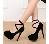 Comemore Striptease Zapatos de tacón alto con plataforma Casual Azul Negro Rojo Mujeres Stilettos Baile Noche Fiesta Bombas Talla grande 44 46 35 negro