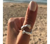 Anillos creativos de abrazo de mano de Color plateado, anillos de apertura ajustables de abrazo de amor creativo para mujeres y hombres, regalo de joyería plata