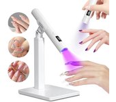 Lámpara de uñas UV LED Mini lámpara de uñas UV para manicura Secador de uñas portátil Lámpara de pie Mini luz ultravioleta profesional para secado de uñas blanco