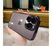 Funda de teléfono de lujo con purpurina galvanizada para iPhone 11 12 13 14 15 Pro Max Plus, carcasa transparente a prueba de golpes For iPhone 11