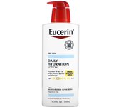 Eucerin, loción, humectante diario, piel seca, protector solar FPS 15, sin perfume, 16.9 fl oz (500ml)